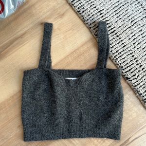 Zara cropped top knit small grey